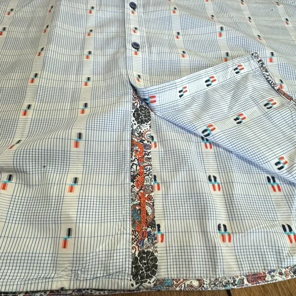 Robert Graham Multi-Color Striped Button Front Shirt Mens Sz 3XL Whimsy Artsy - Picture 5 of 12